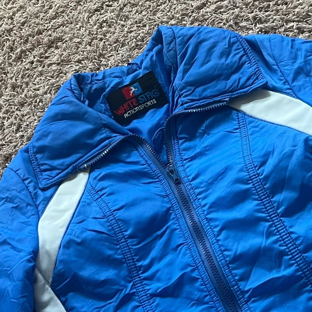 White Stag ActionSports Vintage Blue White Puffer Ski Jacket Womens Small Retro